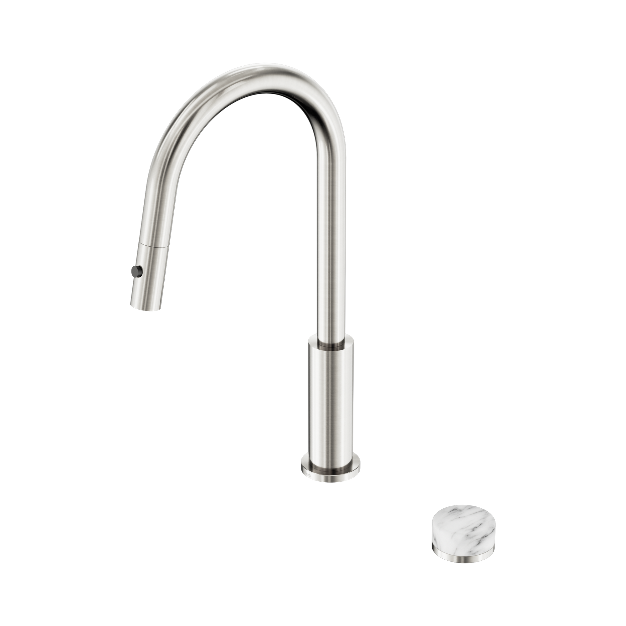 Nero Serenity Progressive Pull Out Kitchen Set With Arabescato Corchia Handle, Brushed Nickel