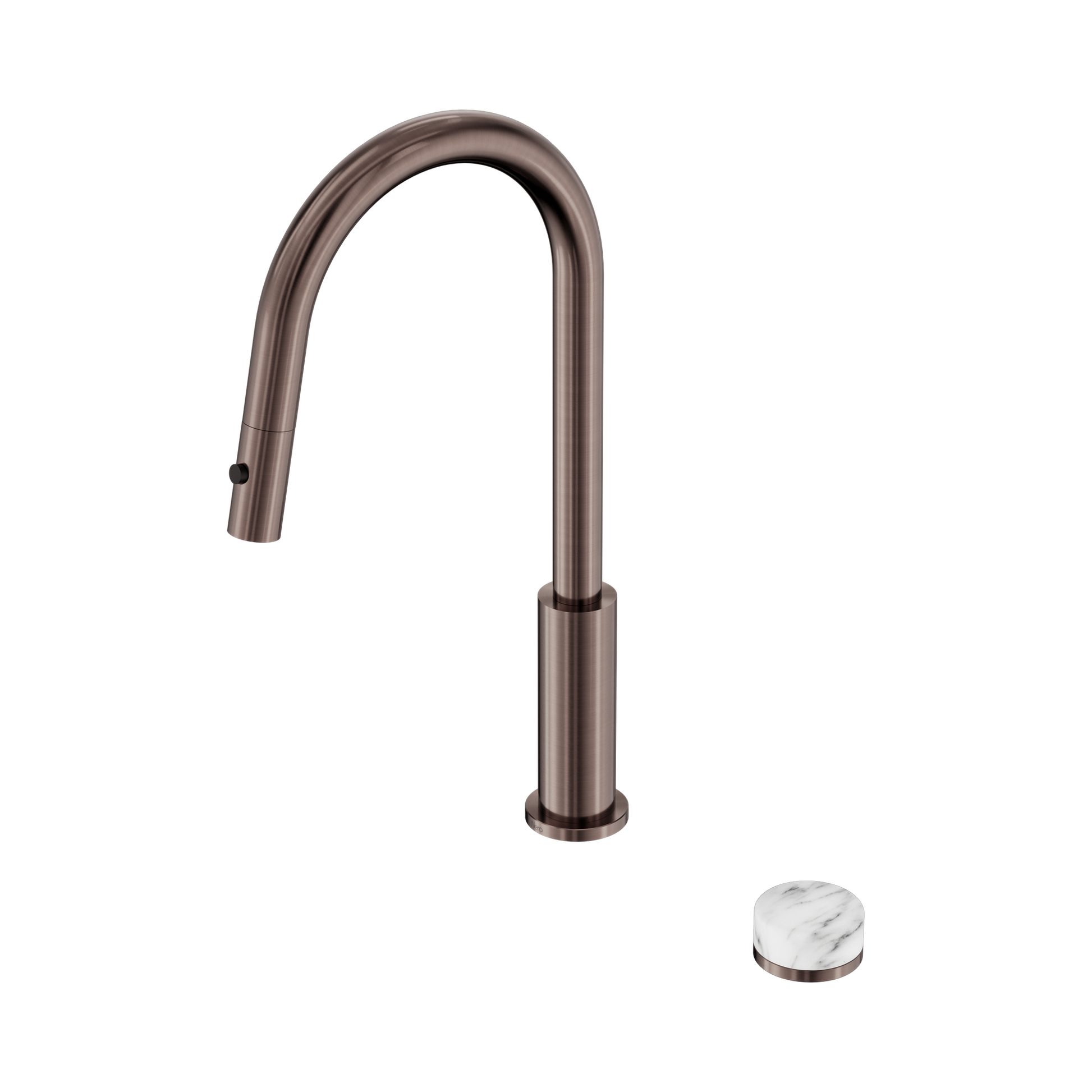 Nero Serenity Progressive Pull Out Kitchen Set With Arabescato Corchia Handle, Brushed Bronze