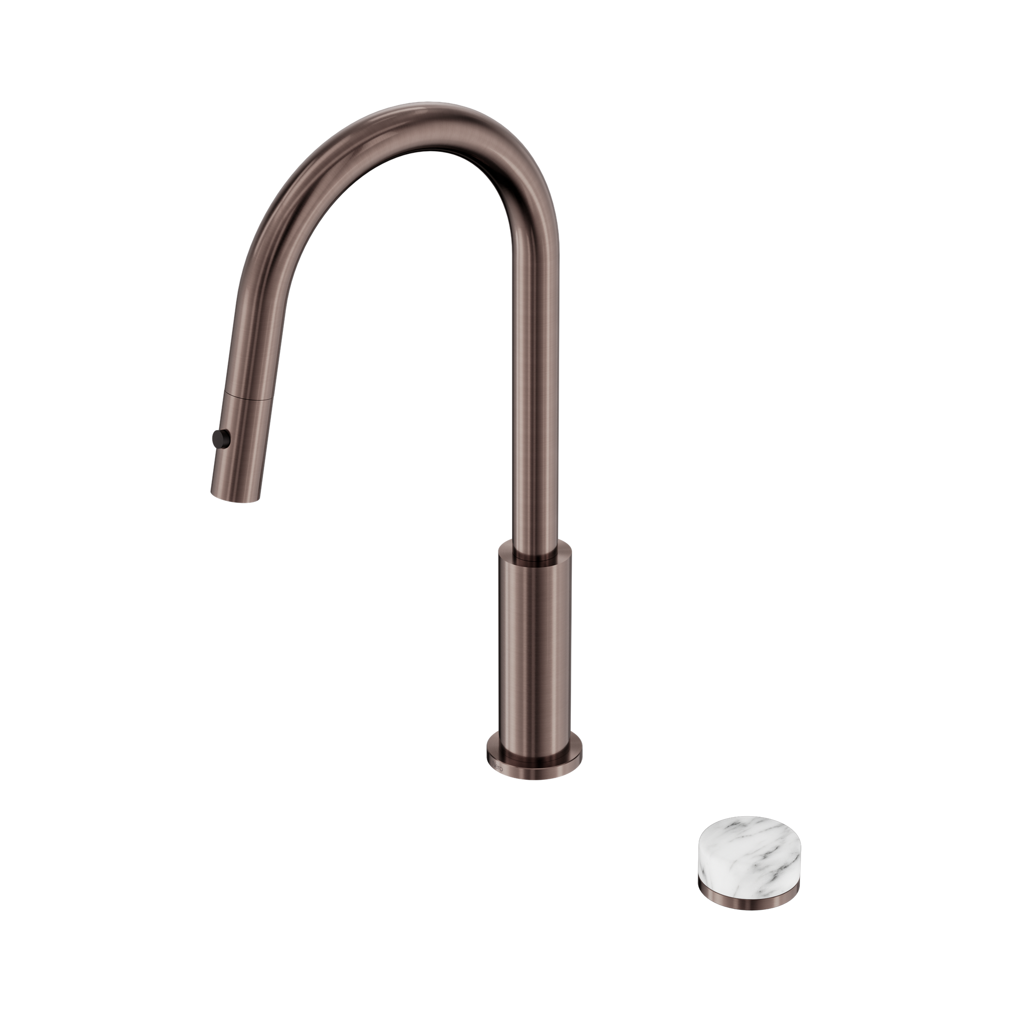 Nero Serenity Progressive Pull Out Kitchen Set With Arabescato Corchia Handle, Brushed Bronze