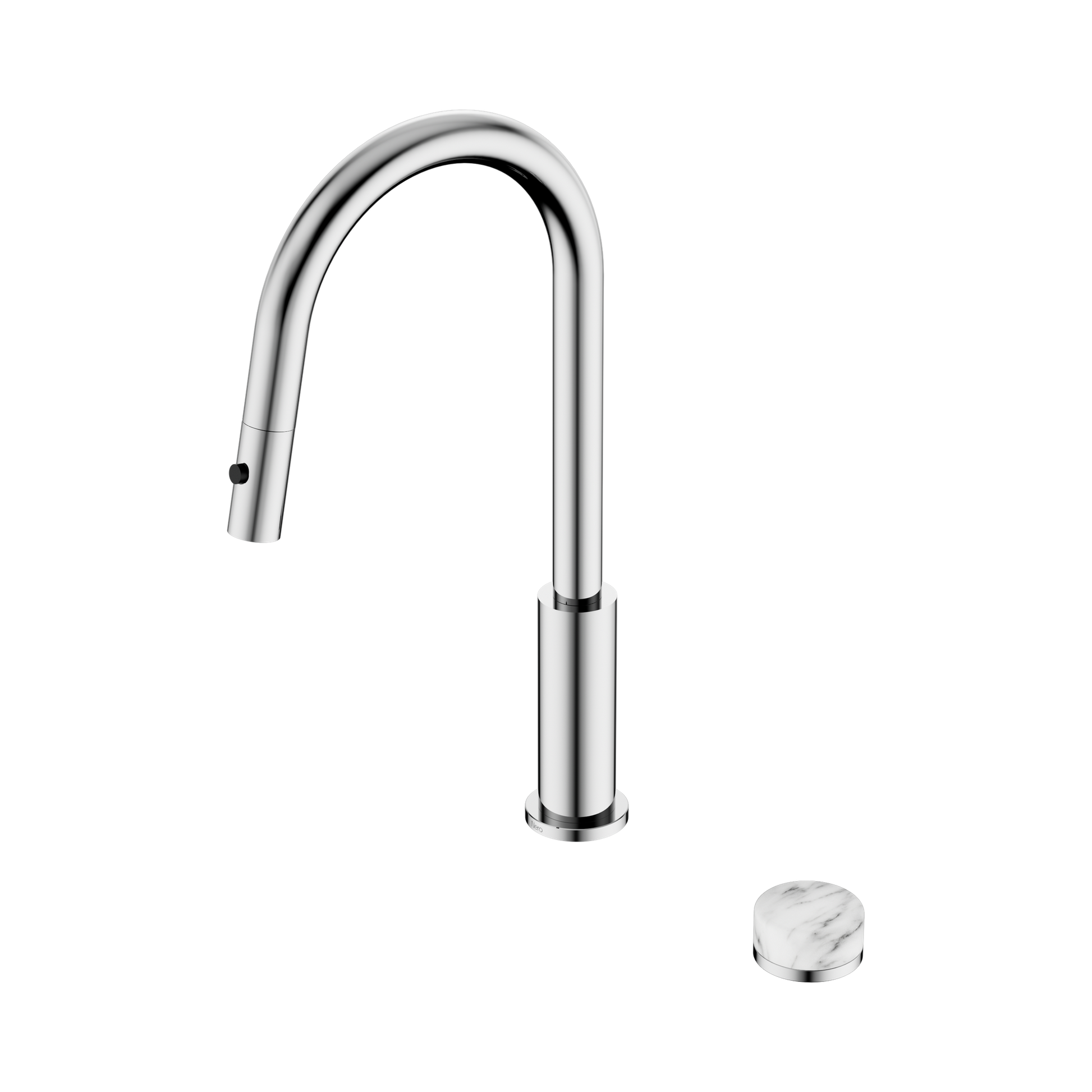 Nero Serenity Progressive Pull Out Kitchen Set With Arabescato Corchia Handle, Chrome