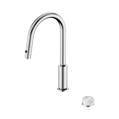 Nero Serenity Progressive Pull Out Kitchen Set With Arabescato Corchia Handle, Chrome