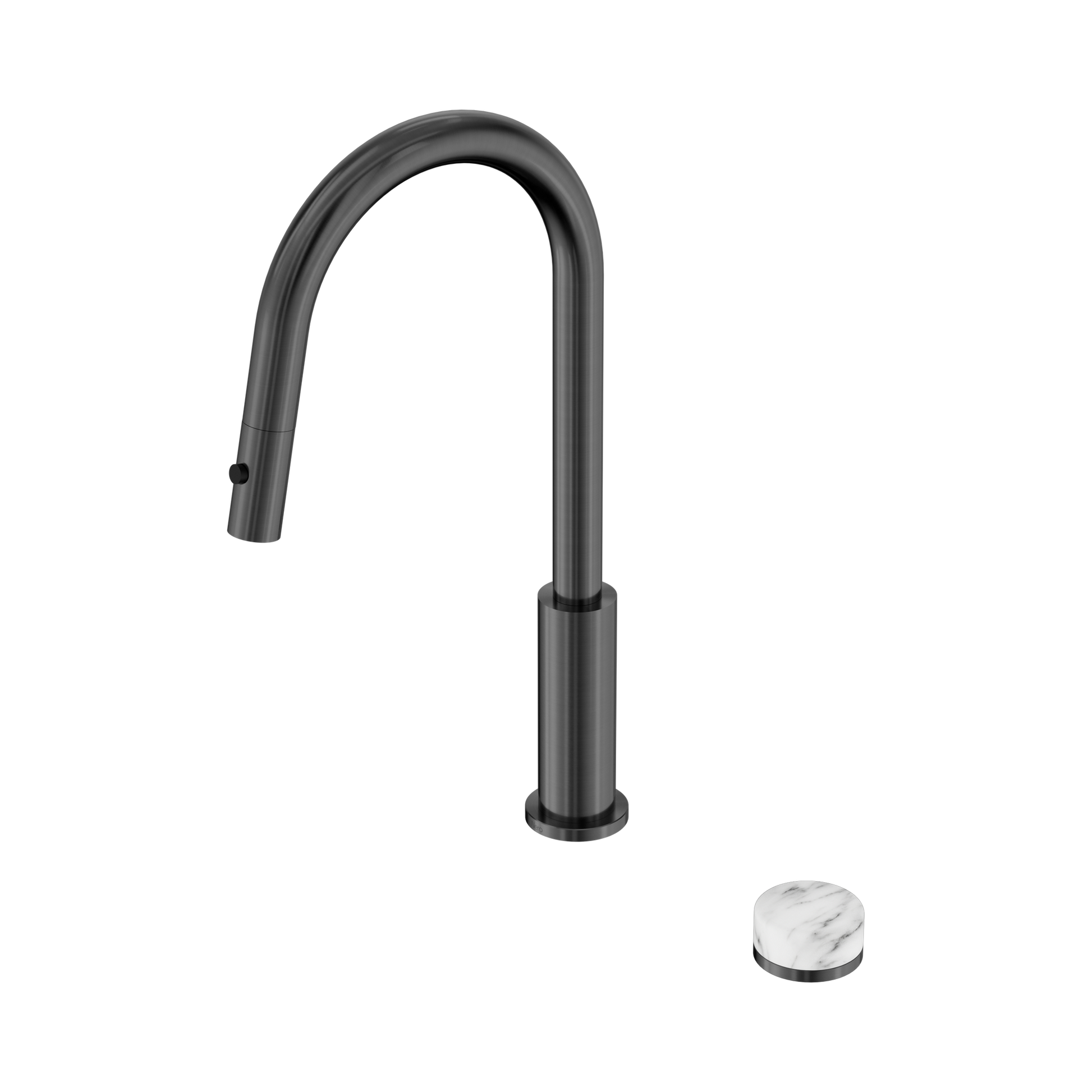 Nero Serenity Progressive Pull Out Kitchen Set With Arabescato Corchia Handle, Gun Metal
