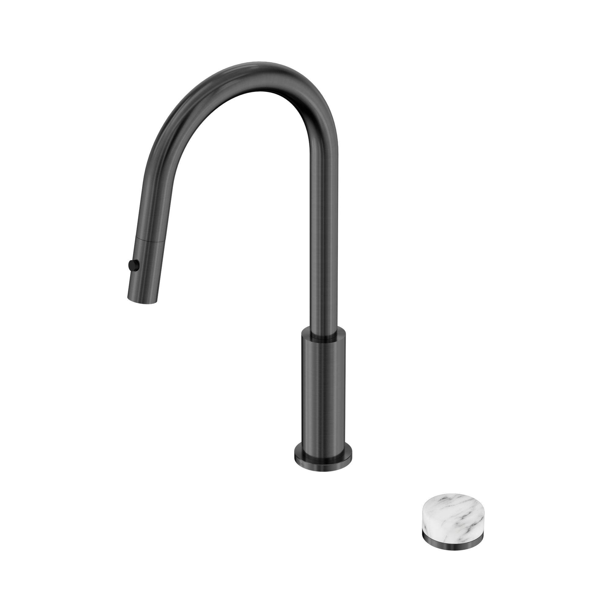 Nero Serenity Progressive Pull Out Kitchen Set With Arabescato Corchia Handle, Gun Metal