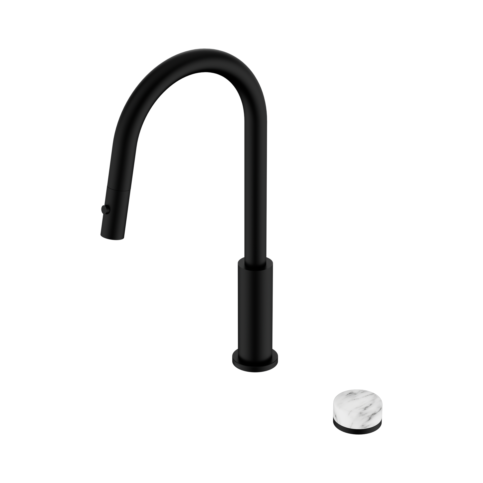 Nero Serenity Progressive Pull Out Kitchen Set With Arabescato Corchia Handle, Matte Black
