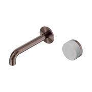 Nero Serenity Progressive Wall Basin Mixer 160mm Spout With Carrara Handle, Brushed Bronze