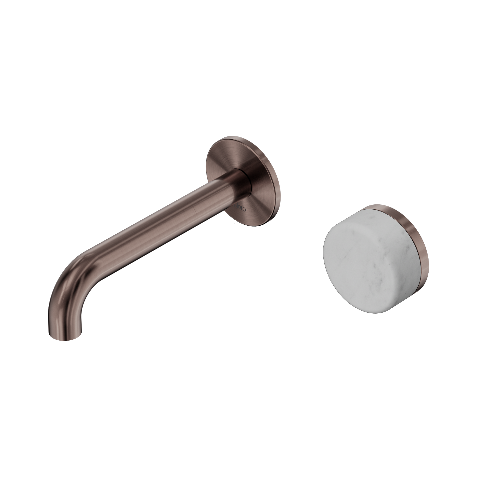 Nero Serenity Progressive Wall Basin Mixer 160mm Spout With Carrara Handle, Brushed Bronze