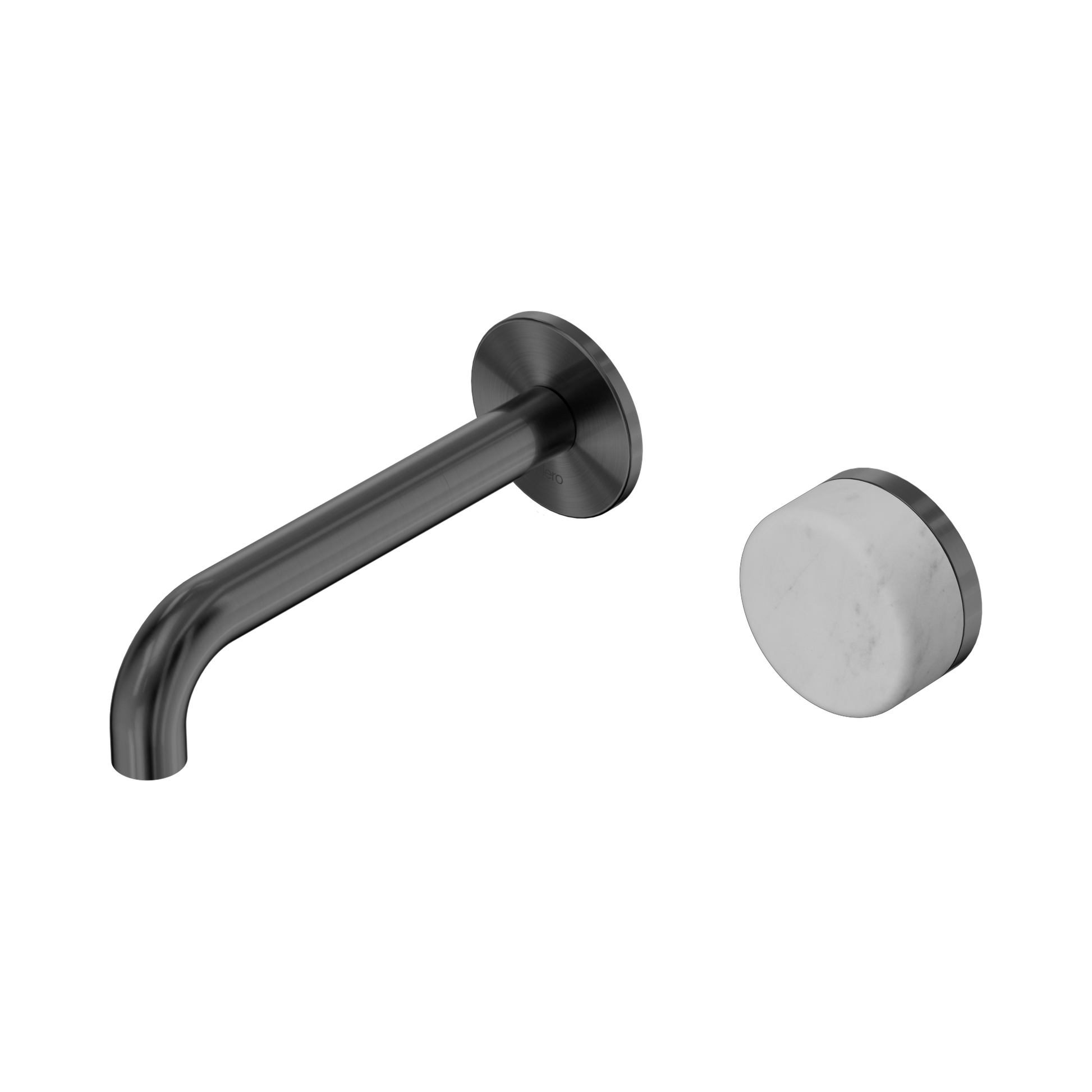 Nero Serenity Progressive Wall Basin Mixer 160mm Spout With Carrara Handle, Gun Metal