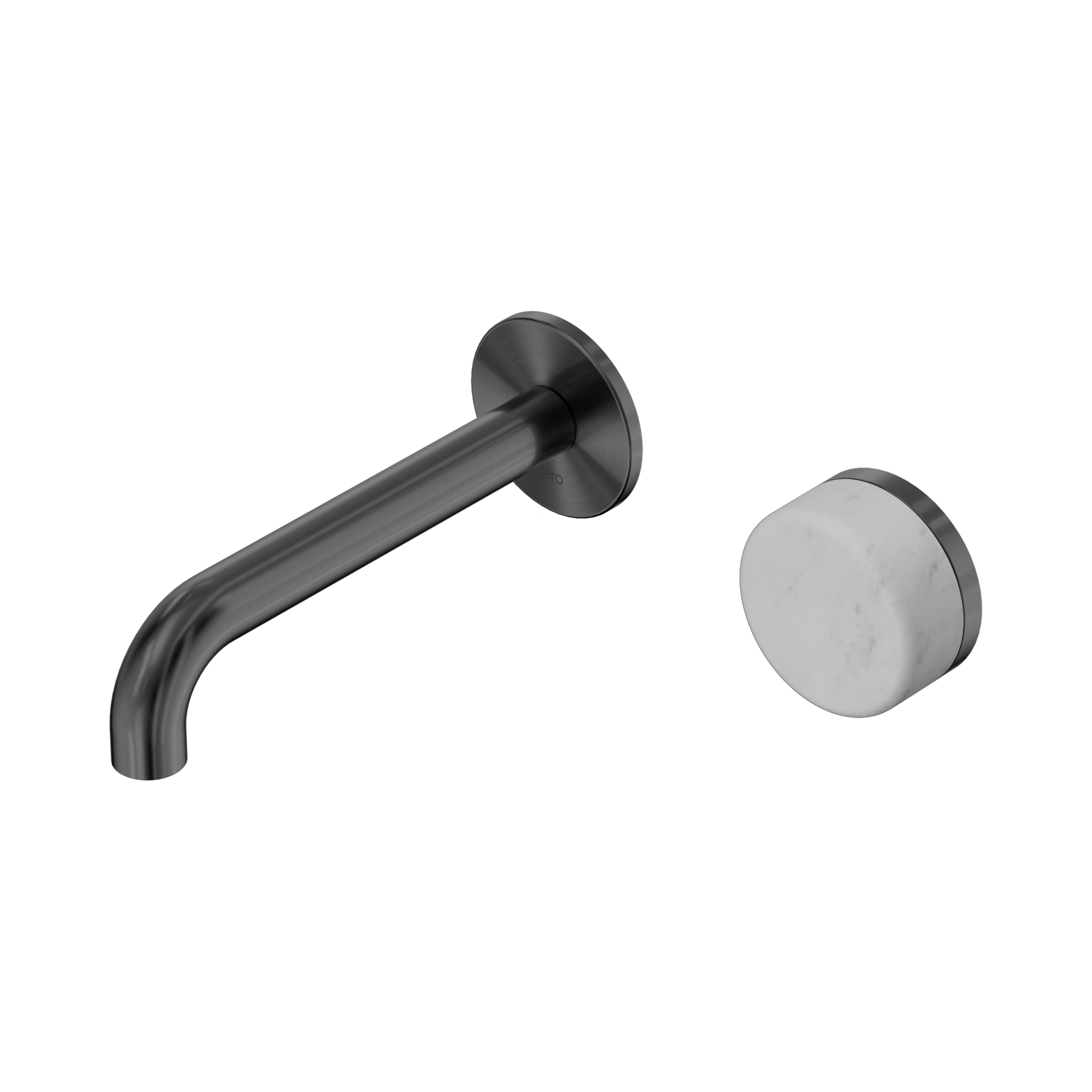 Nero Serenity Progressive Wall Basin Mixer 160mm Spout With Carrara Handle, Gun Metal