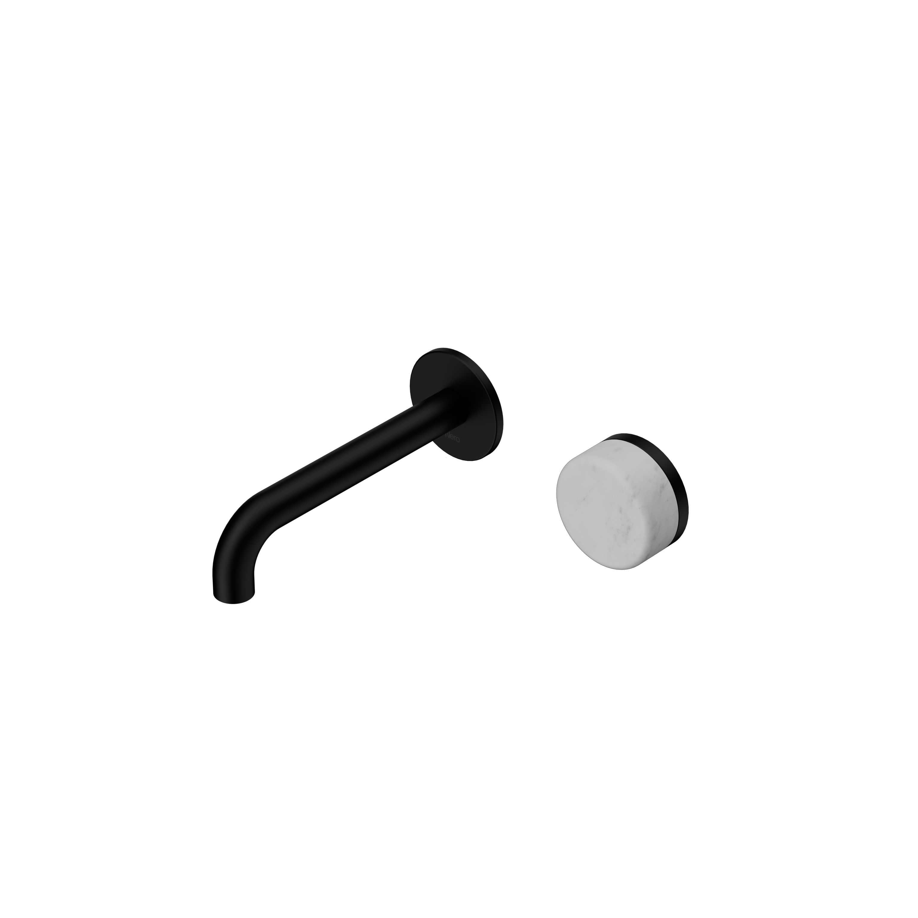 Nero Serenity Progressive Wall Basin Mixer Spout With Carrara Handle