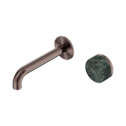 Nero Serenity Progressive Wall Basin Mixer 160mm Spout With Verde Alpi Handle, Brushed Bronze