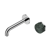 Nero Serenity Progressive Wall Basin Mixer 160mm Spout With Verde Alpi Handle, Chrome