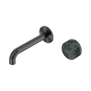 Nero Serenity Progressive Wall Basin Mixer 160mm Spout With Verde Alpi Handle, Gun Metal