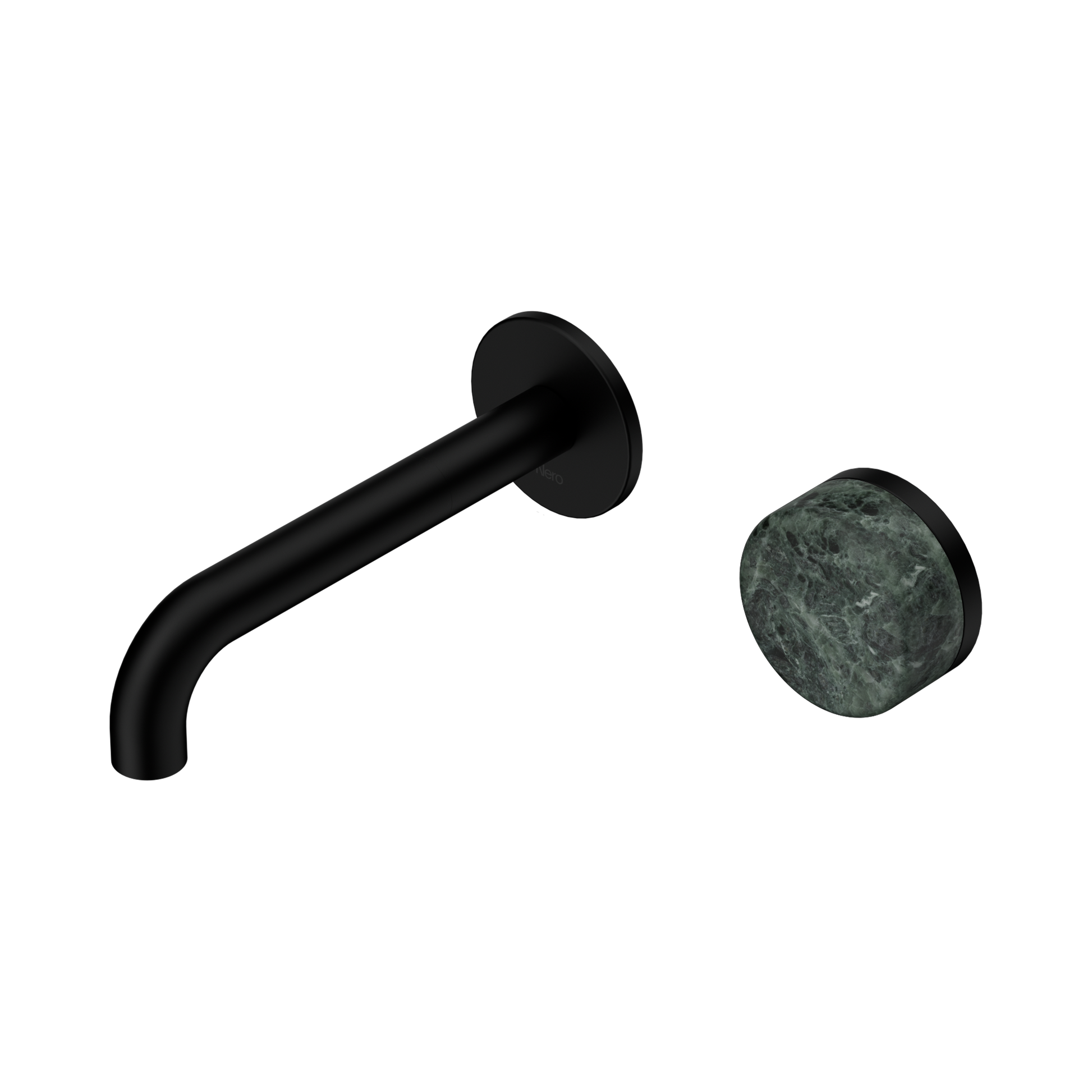 Nero Serenity Progressive Wall Basin Mixer 160mm Spout With Verde Alpi Handle, Matte Black