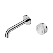 Nero Serenity Progressive Wall Basin Mixer 160mm Spout With Arabescato Corchia Handle, Chrome