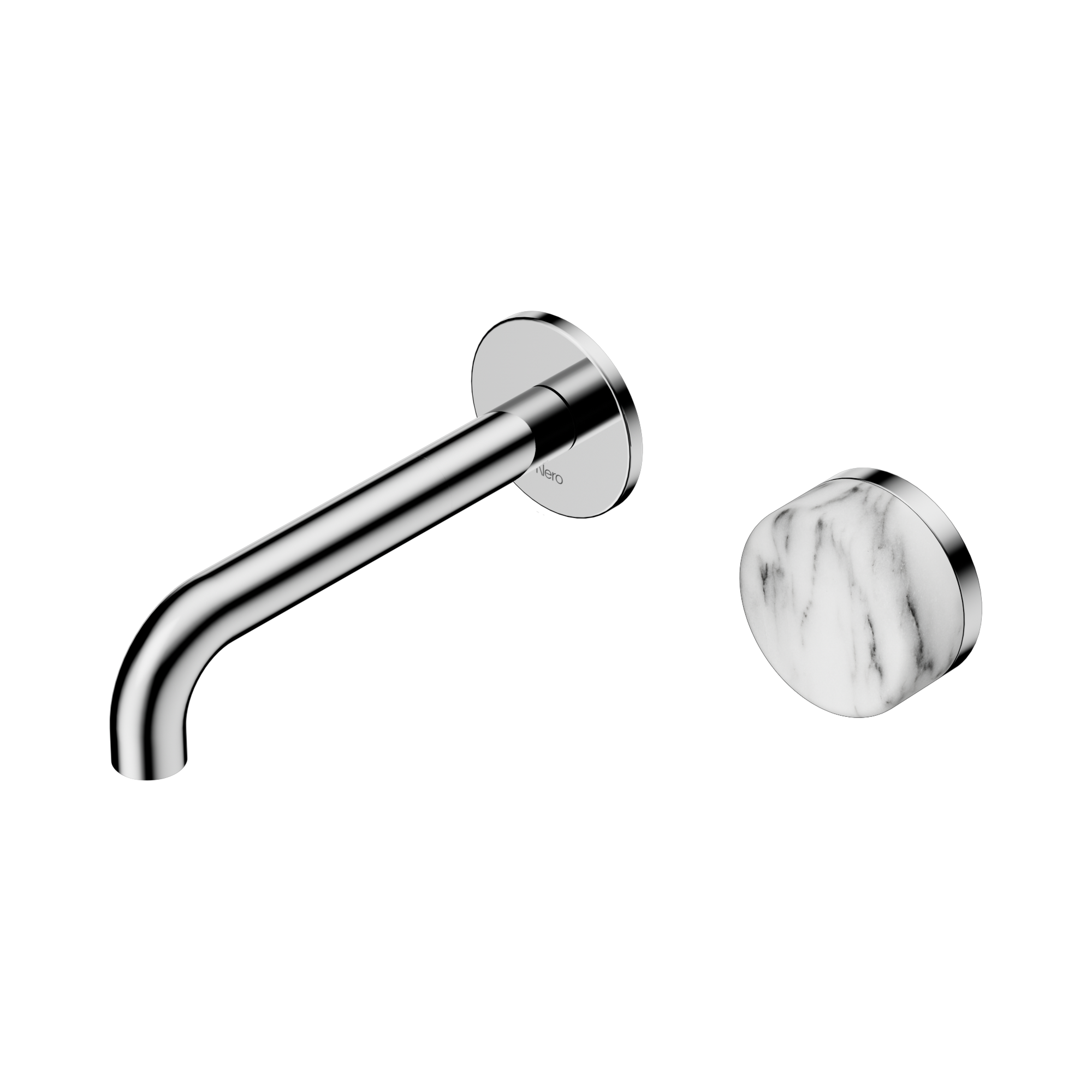 Nero Serenity Progressive Wall Basin Mixer 160mm Spout With Arabescato Corchia Handle, Chrome