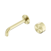 Nero Serenity Progressive Wall Basin Mixer 160mm Spout With Metal Handle, Brushed Gold
