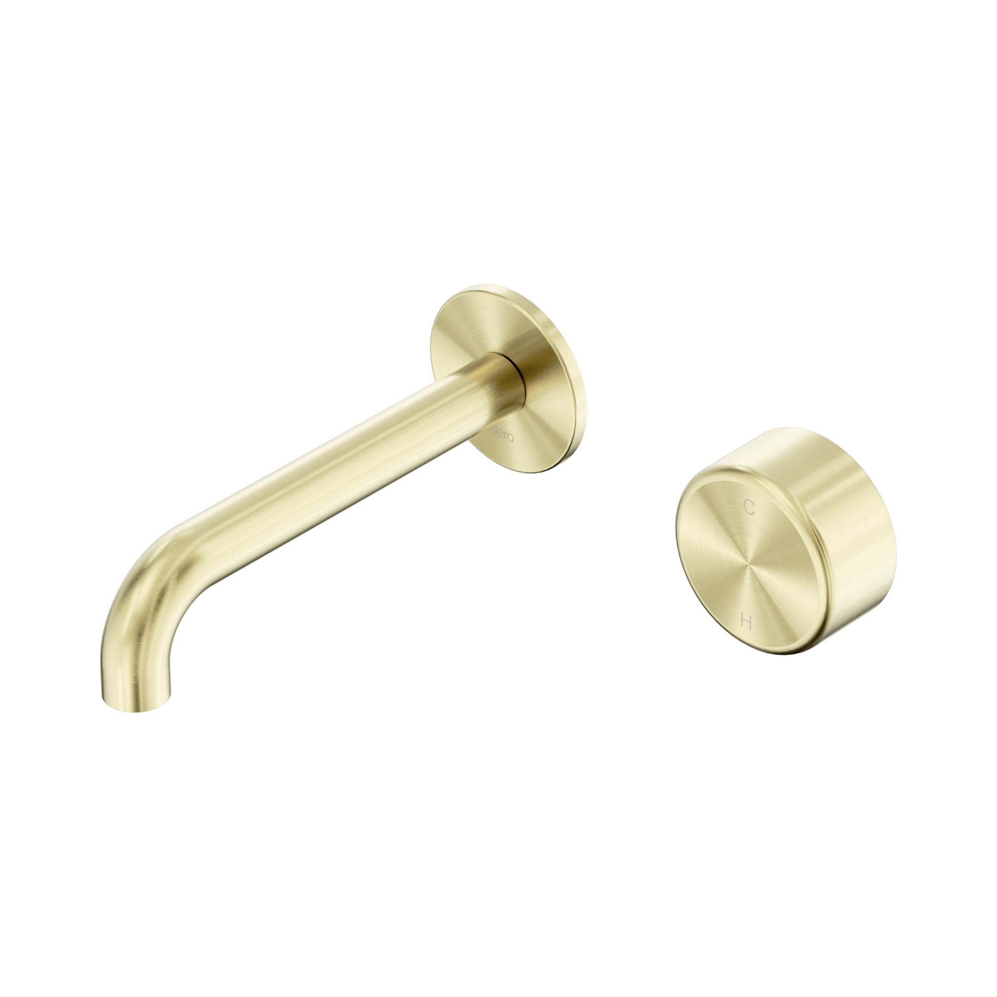 Nero Serenity Progressive Wall Basin Mixer 160mm Spout With Metal Handle, Brushed Gold