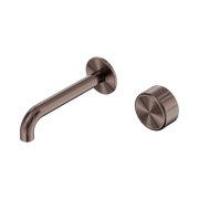 Nero Serenity Progressive Wall Basin Mixer 160mm Spout With Metal Handle, Brushed Bronze