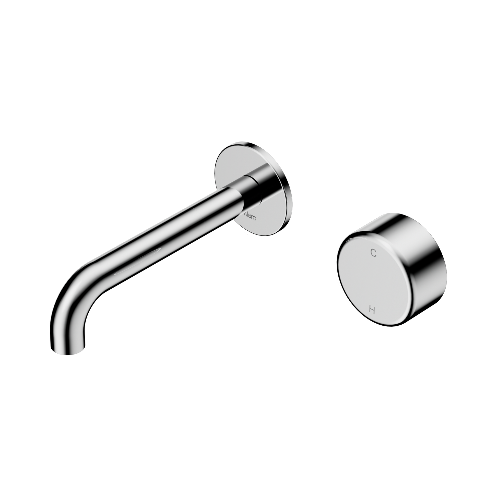 Nero Serenity Progressive Wall Basin Mixer 160mm Spout With Metal Handle, Chrome