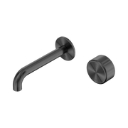 Nero Serenity Progressive Wall Basin Mixer 160mm Spout With Metal Handle, Gun Metal