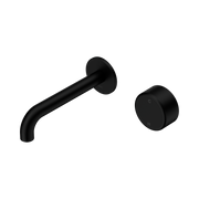 Nero Serenity Progressive Wall Basin Mixer 160mm Spout With Metal Handle, Matte Black