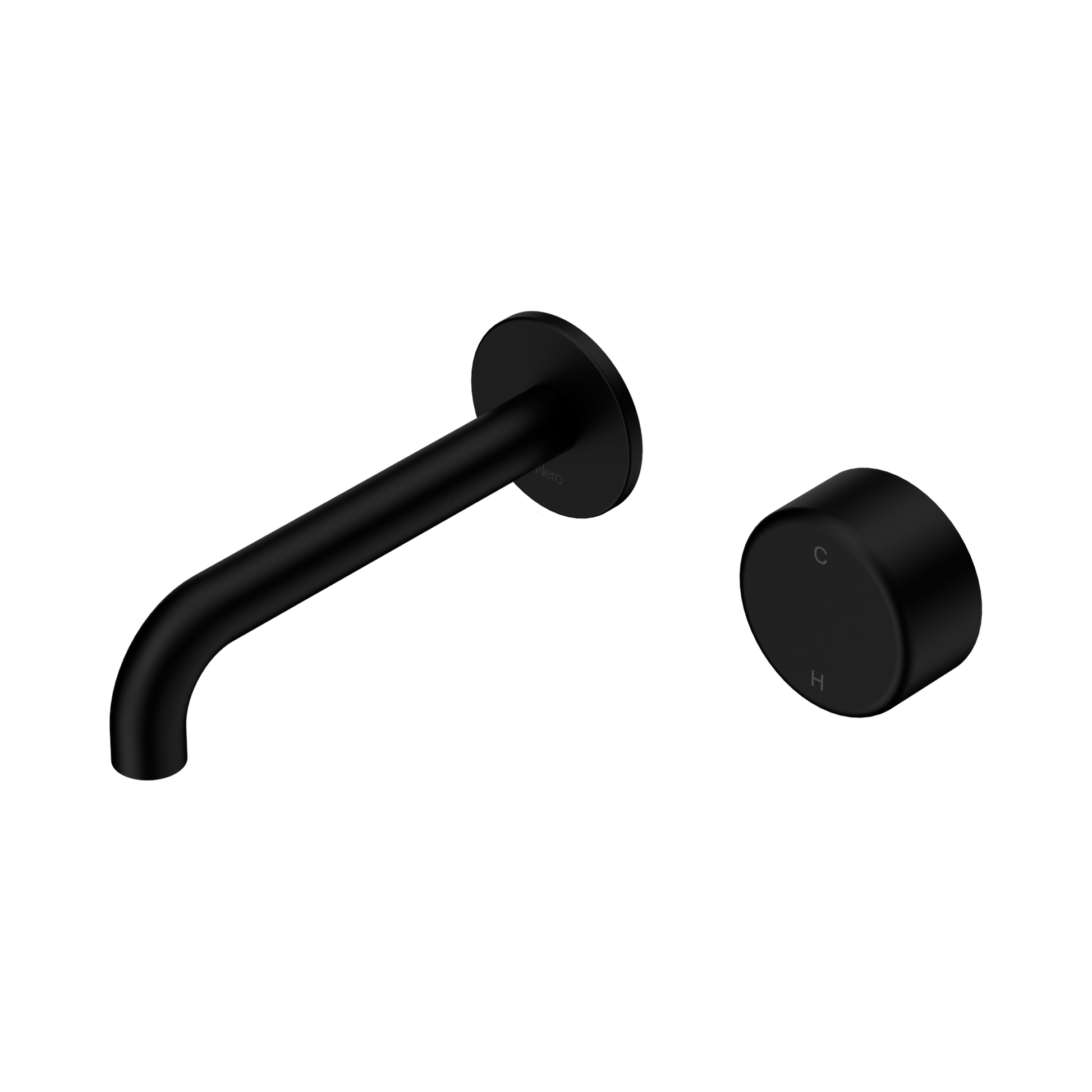 Nero Serenity Progressive Wall Basin Mixer 160mm Spout With Metal Handle, Matte Black