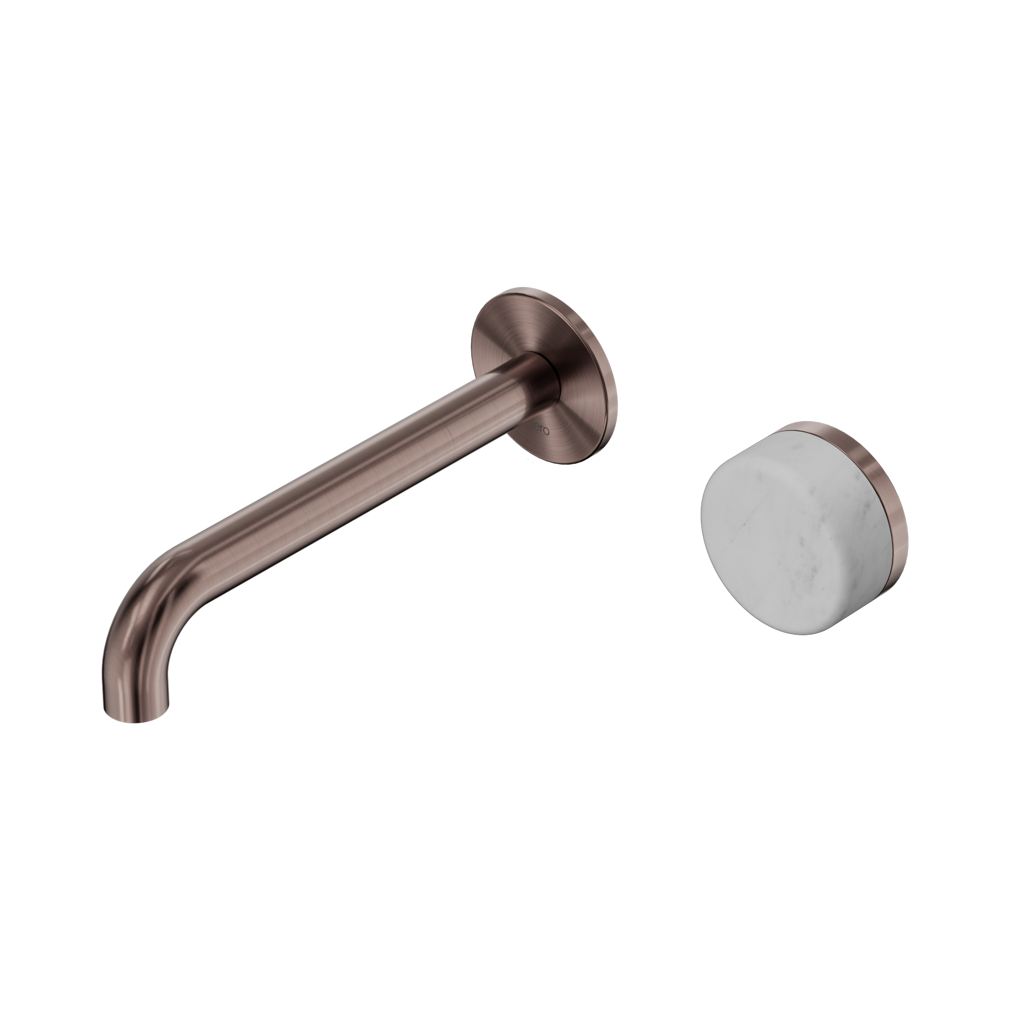 Nero Serenity Progressive Wall Basin Mixer 185mm Spout With Carrara Handle, Brushed Bronze