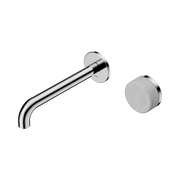 Nero Serenity Progressive Wall Basin Mixer 185mm Spout With Carrara Handle, Chrome