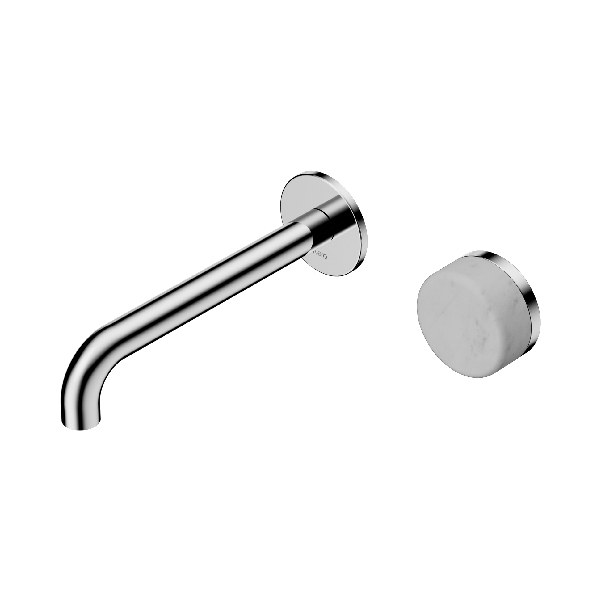 Nero Serenity Progressive Wall Basin Mixer 185mm Spout With Carrara Handle, Chrome