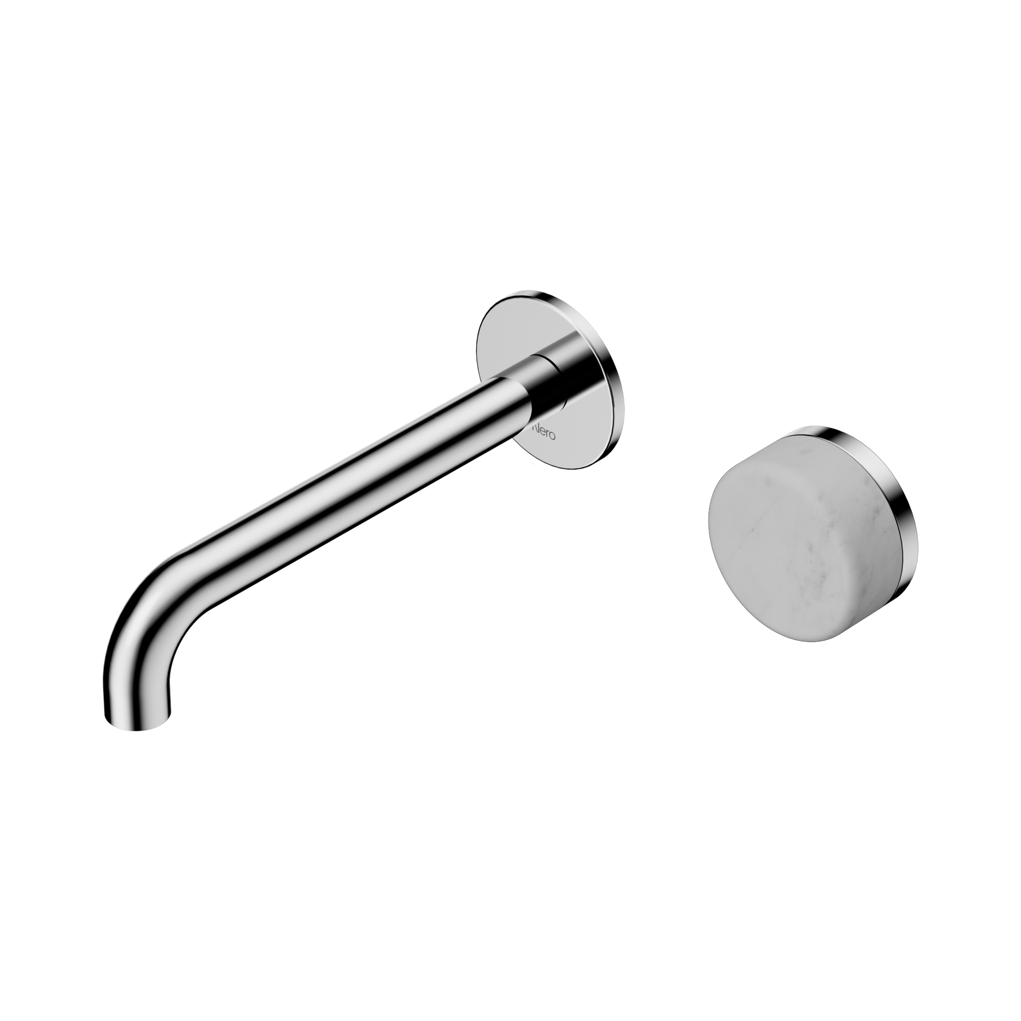Nero Serenity Progressive Wall Basin Mixer 185mm Spout With Carrara Handle, Chrome