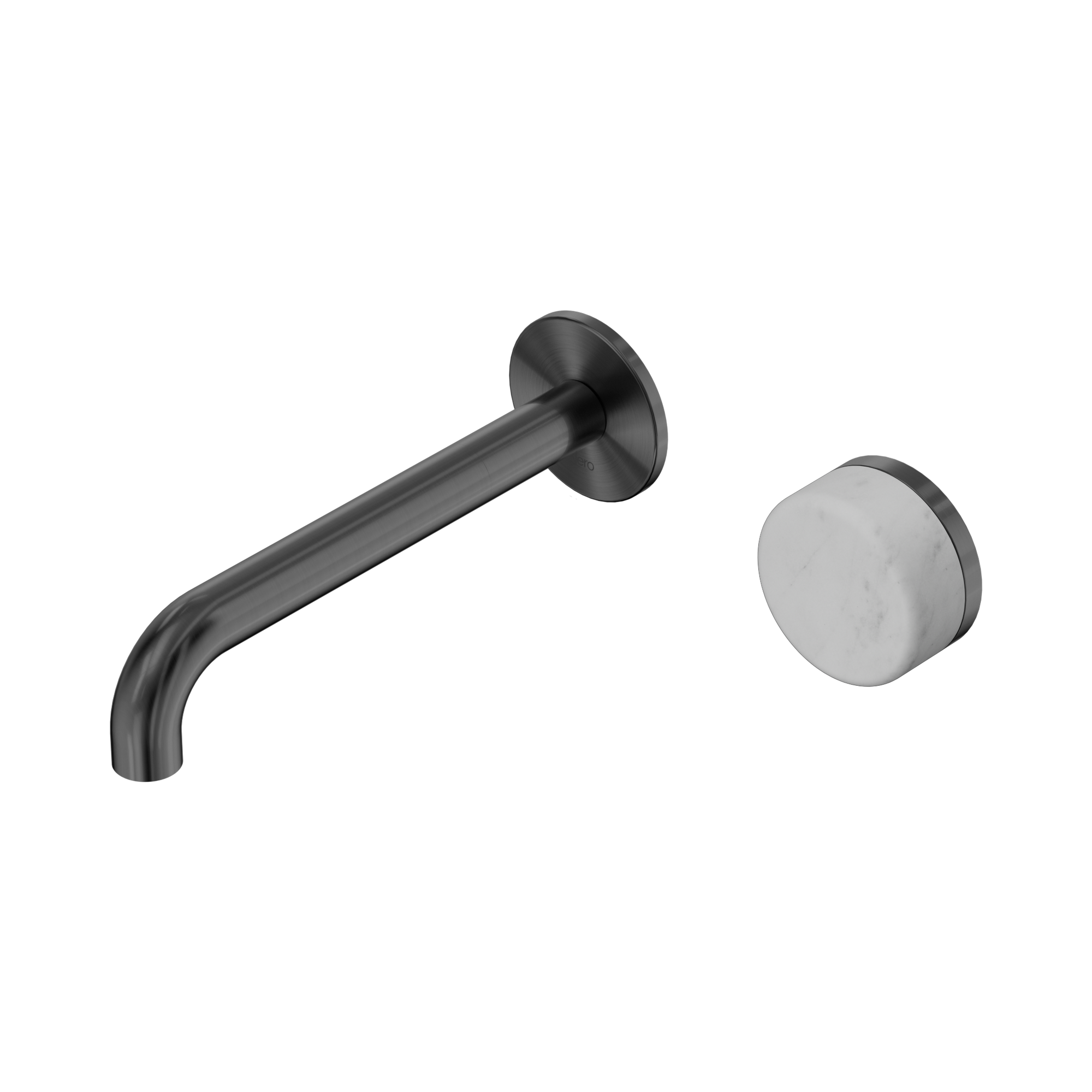 Nero Serenity Progressive Wall Basin Mixer 185mm Spout With Carrara Handle, Gun Metal