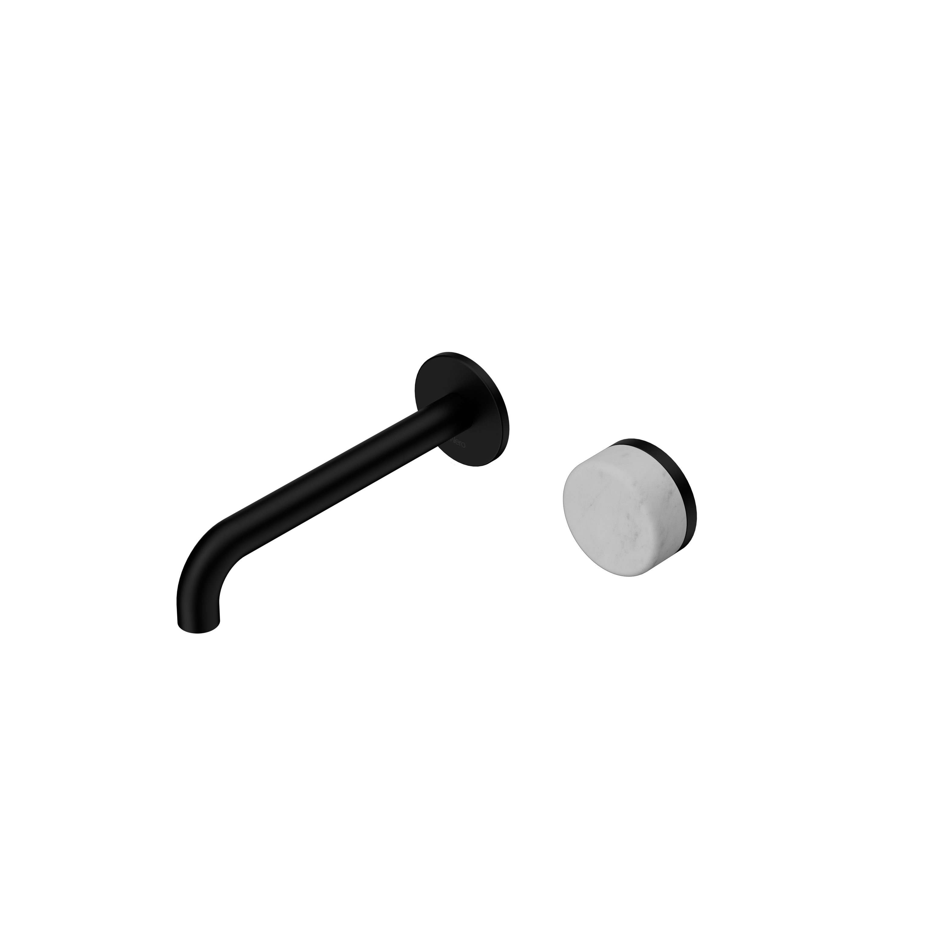 Nero Serenity Progressive Wall Basin Mixer Spout With Carrara Handle