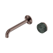 Nero Serenity Progressive Wall Basin Mixer 185mm Spout With Verde Alpi Handle, Brushed Bronze