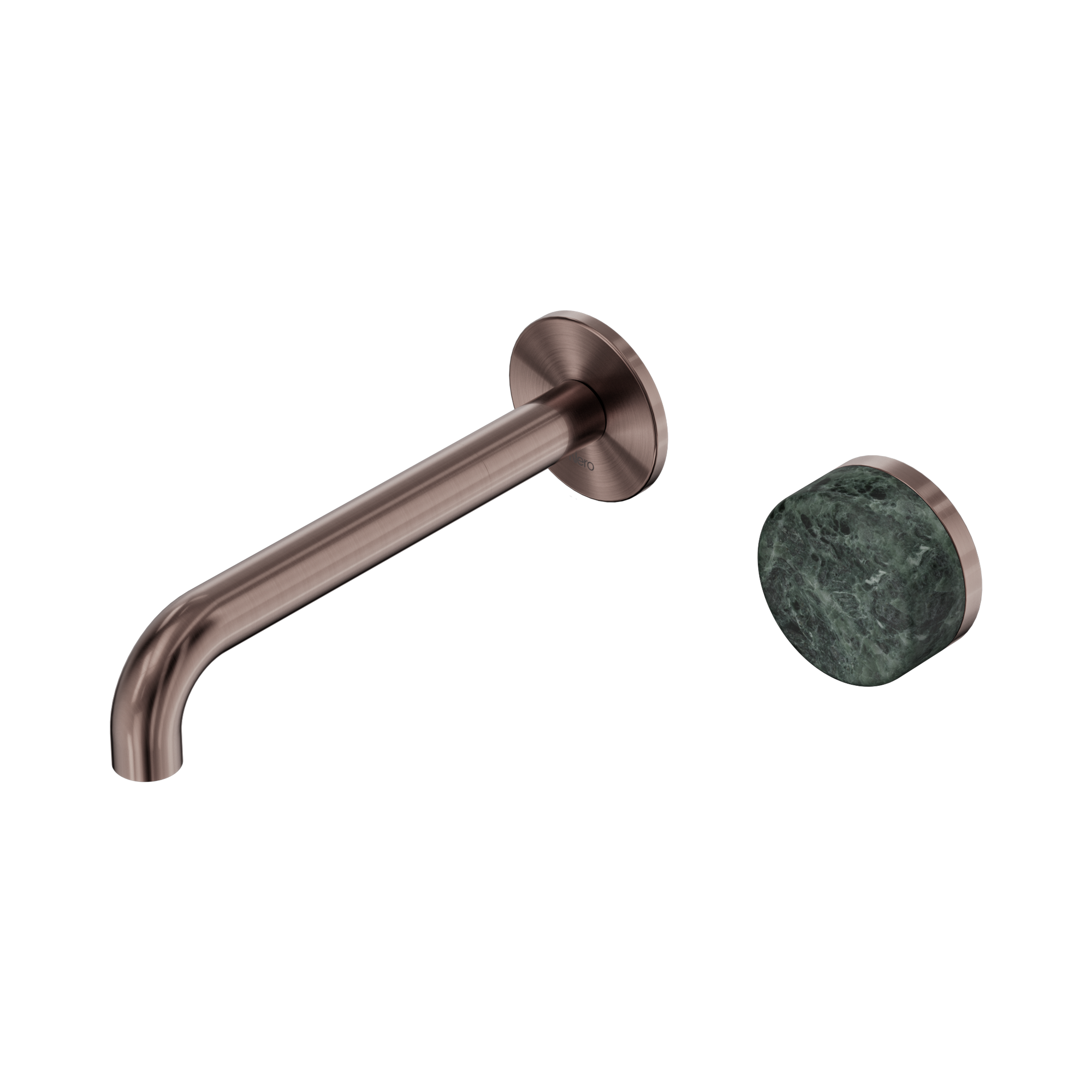 Nero Serenity Progressive Wall Basin Mixer 185mm Spout With Verde Alpi Handle, Brushed Bronze