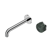 Nero Serenity Progressive Wall Basin Mixer 185mm Spout With Verde Alpi Handle, Chrome