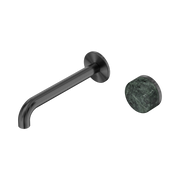 Nero Serenity Progressive Wall Basin Mixer 185mm Spout With Verde Alpi Handle, Gun Metal