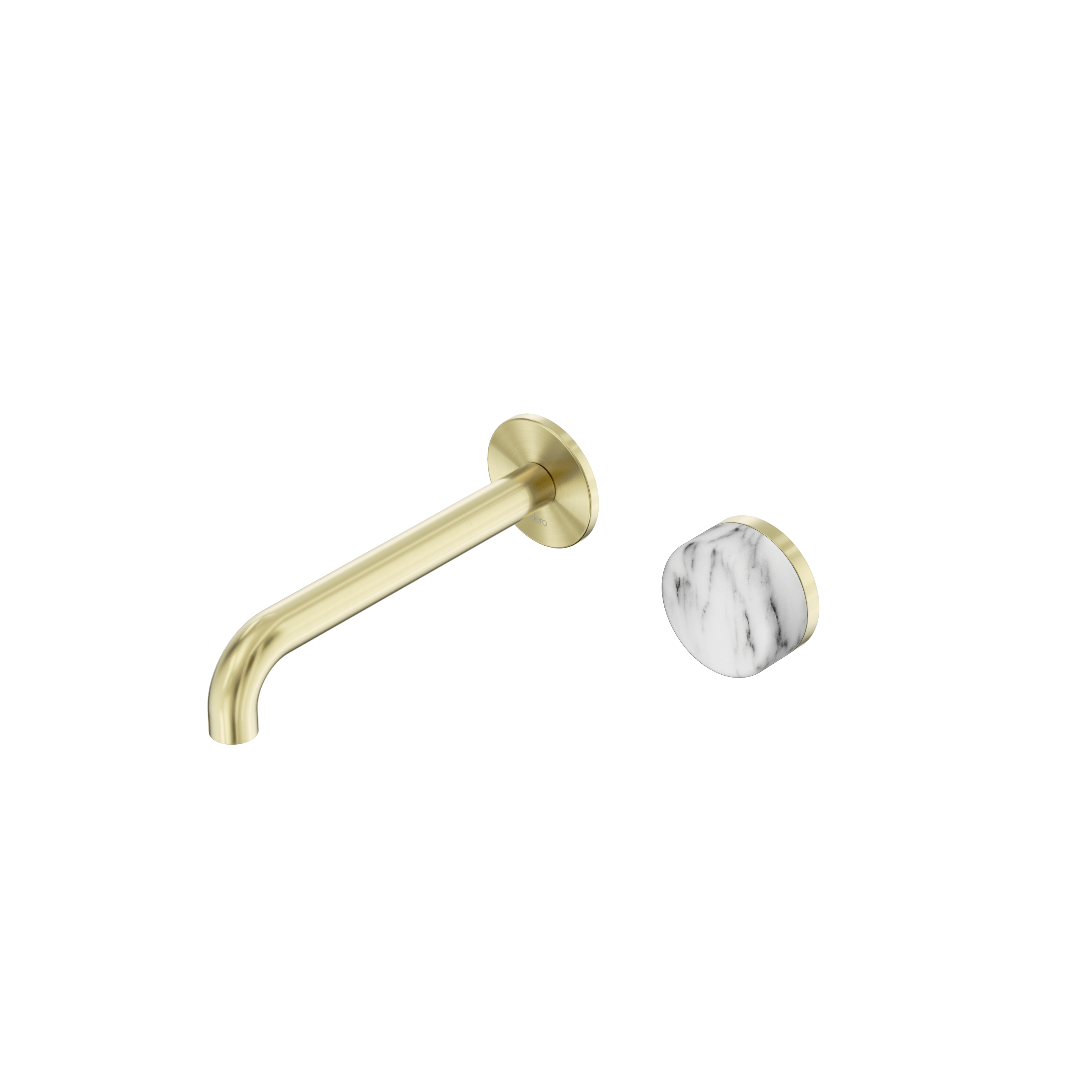 Nero Serenity Progressive Wall Basin Mixer Spout With Arabescato Corchia Handle