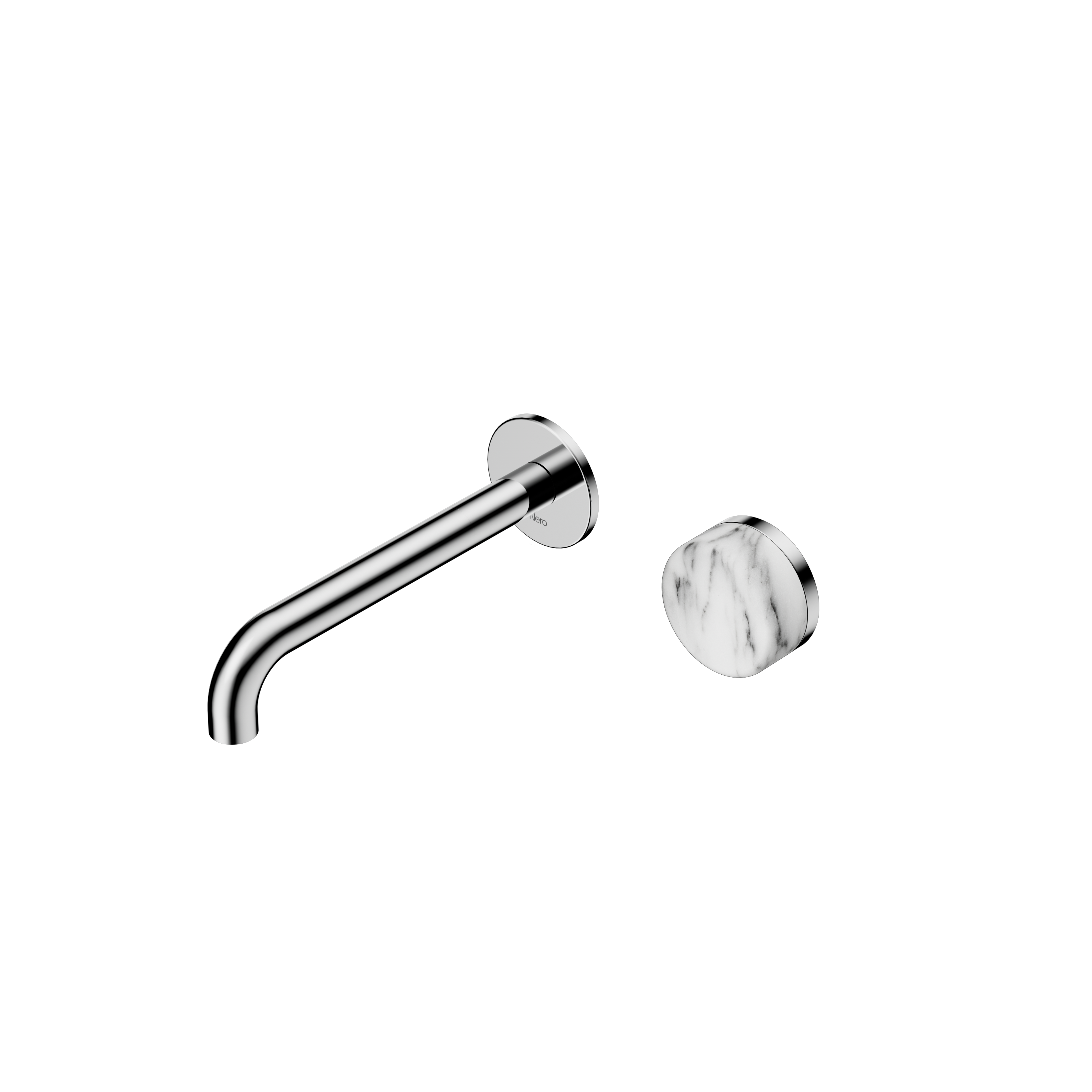 Nero Serenity Progressive Wall Basin Mixer Spout With Arabescato Corchia Handle