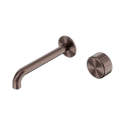 Nero Serenity Progressive Wall Basin Mixer 185mm Spout With Metal Handle, Brushed Bronze