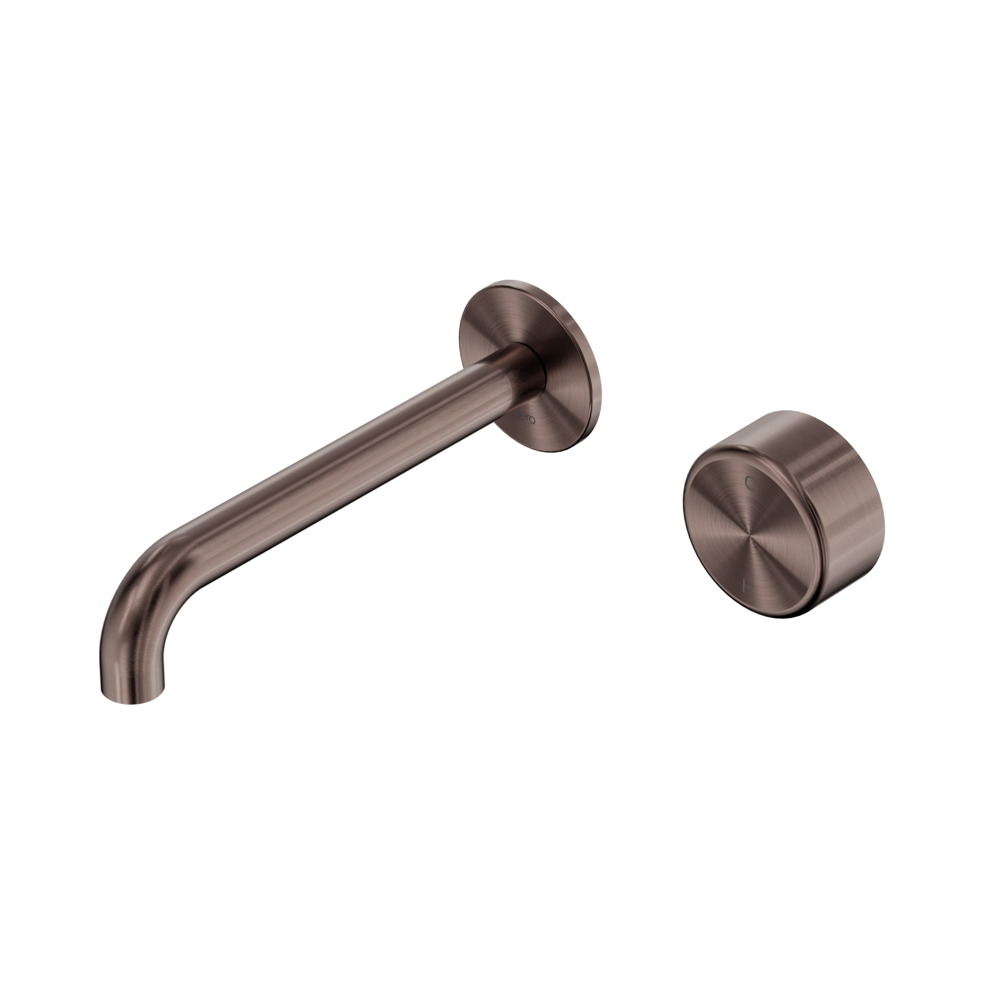 Nero Serenity Progressive Wall Basin Mixer 185mm Spout With Metal Handle, Brushed Bronze