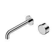 Nero Serenity Progressive Wall Basin Mixer 185mm Spout With Metal Handle, Chrome