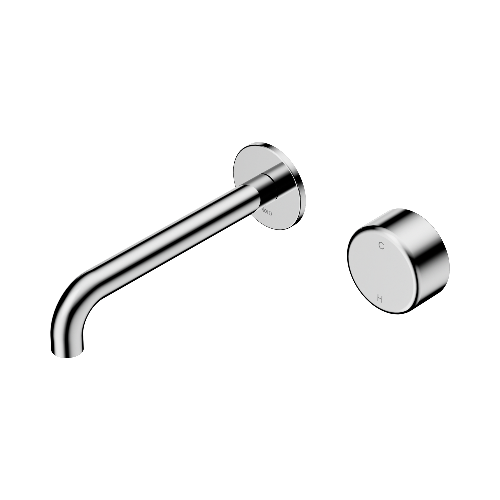 Nero Serenity Progressive Wall Basin Mixer 185mm Spout With Metal Handle, Chrome