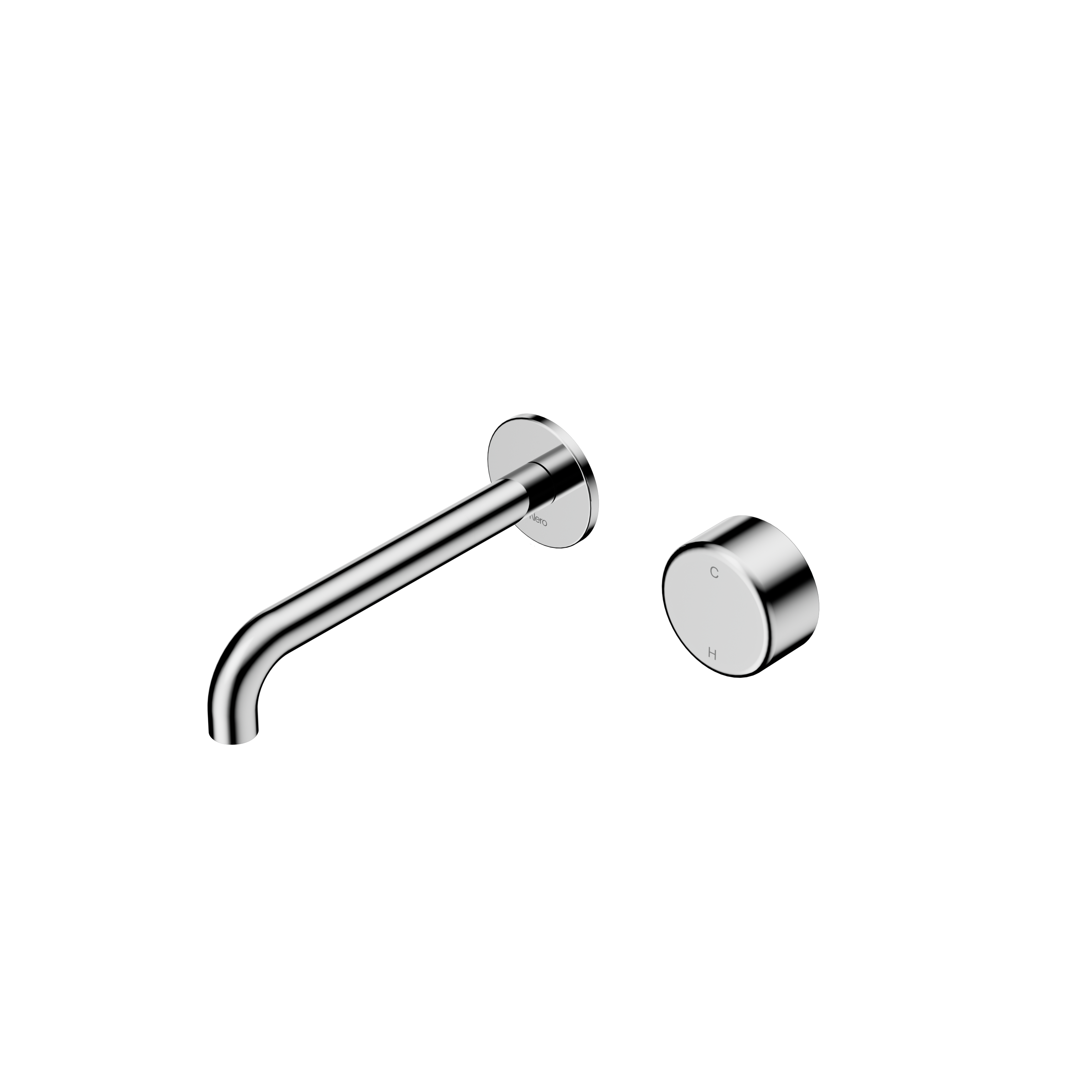 Nero Serenity Progressive Wall Basin Mixer Spout With Metal Handle