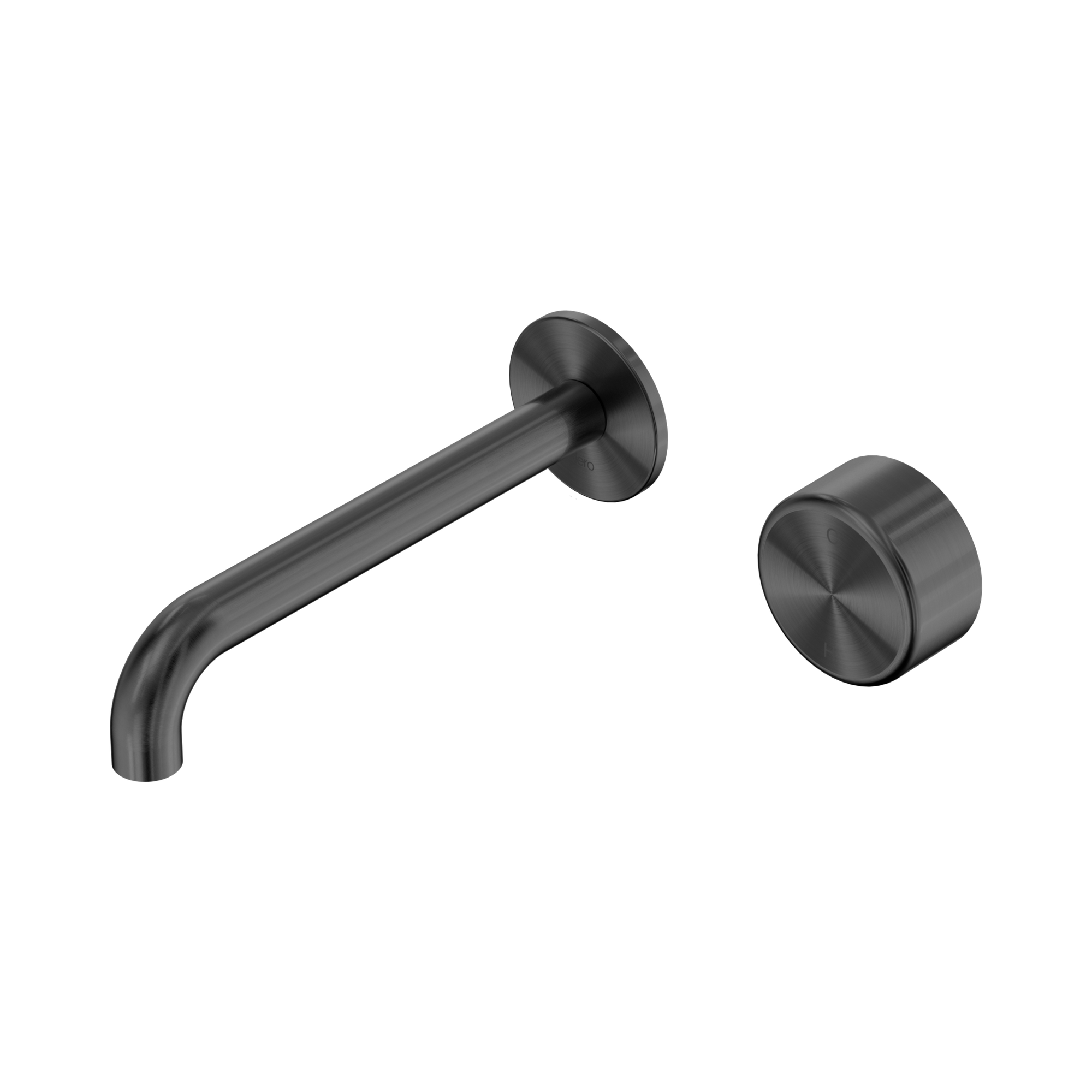 Nero Serenity Progressive Wall Basin Mixer 185mm Spout With Metal Handle, Gun Metal