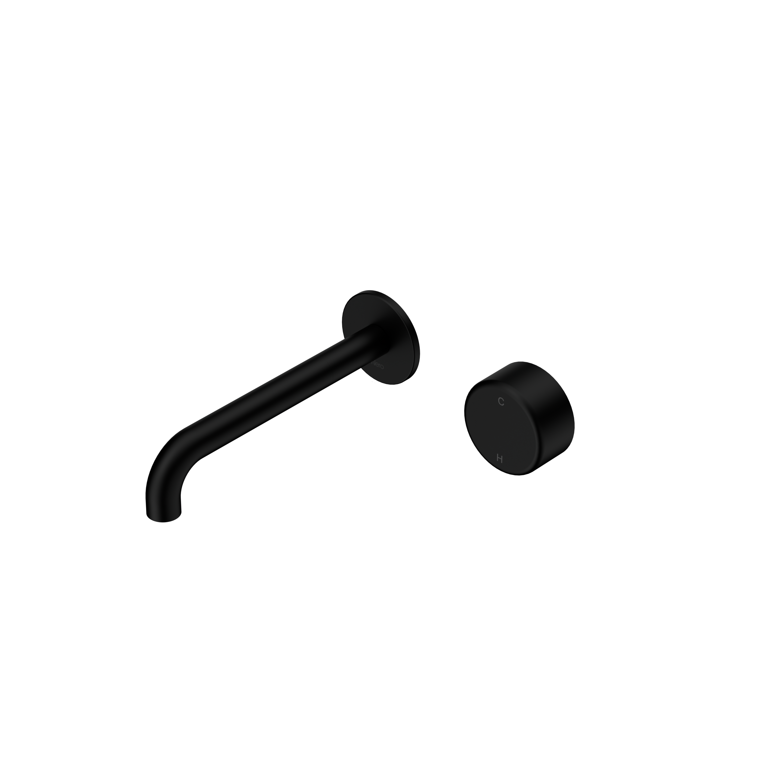 Nero Serenity Progressive Wall Basin Mixer Spout With Metal Handle