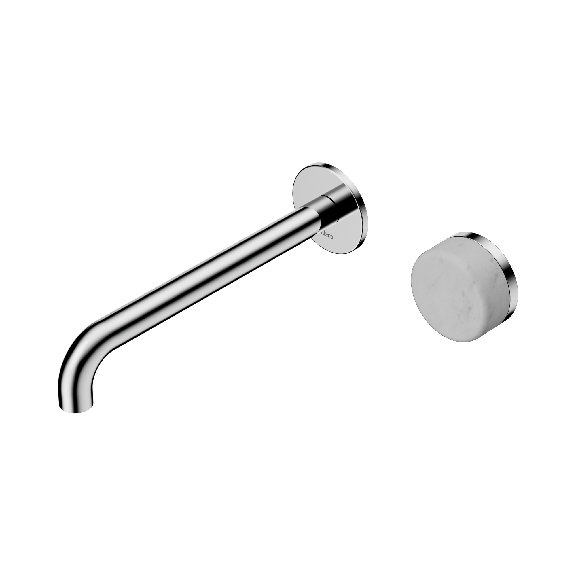 Nero Serenity Progressive Wall Basin Mixer 220mm Spout With Carrara Handle, Chrome