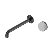 Nero Serenity Progressive Wall Basin Mixer 220mm Spout With Carrara Handle, Gun Metal
