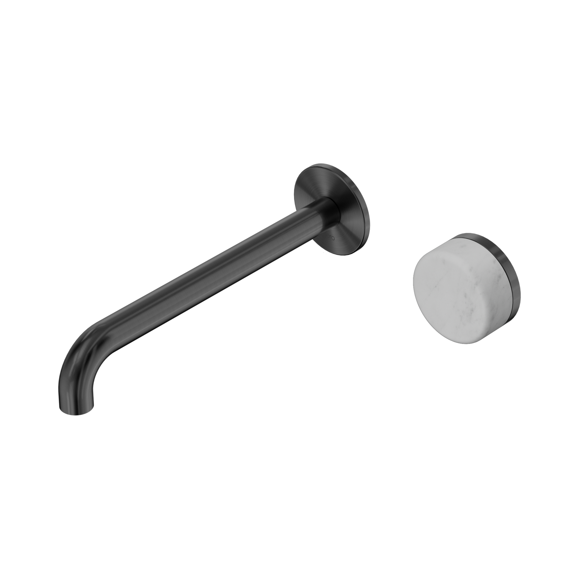 Nero Serenity Progressive Wall Basin Mixer 220mm Spout With Carrara Handle, Gun Metal