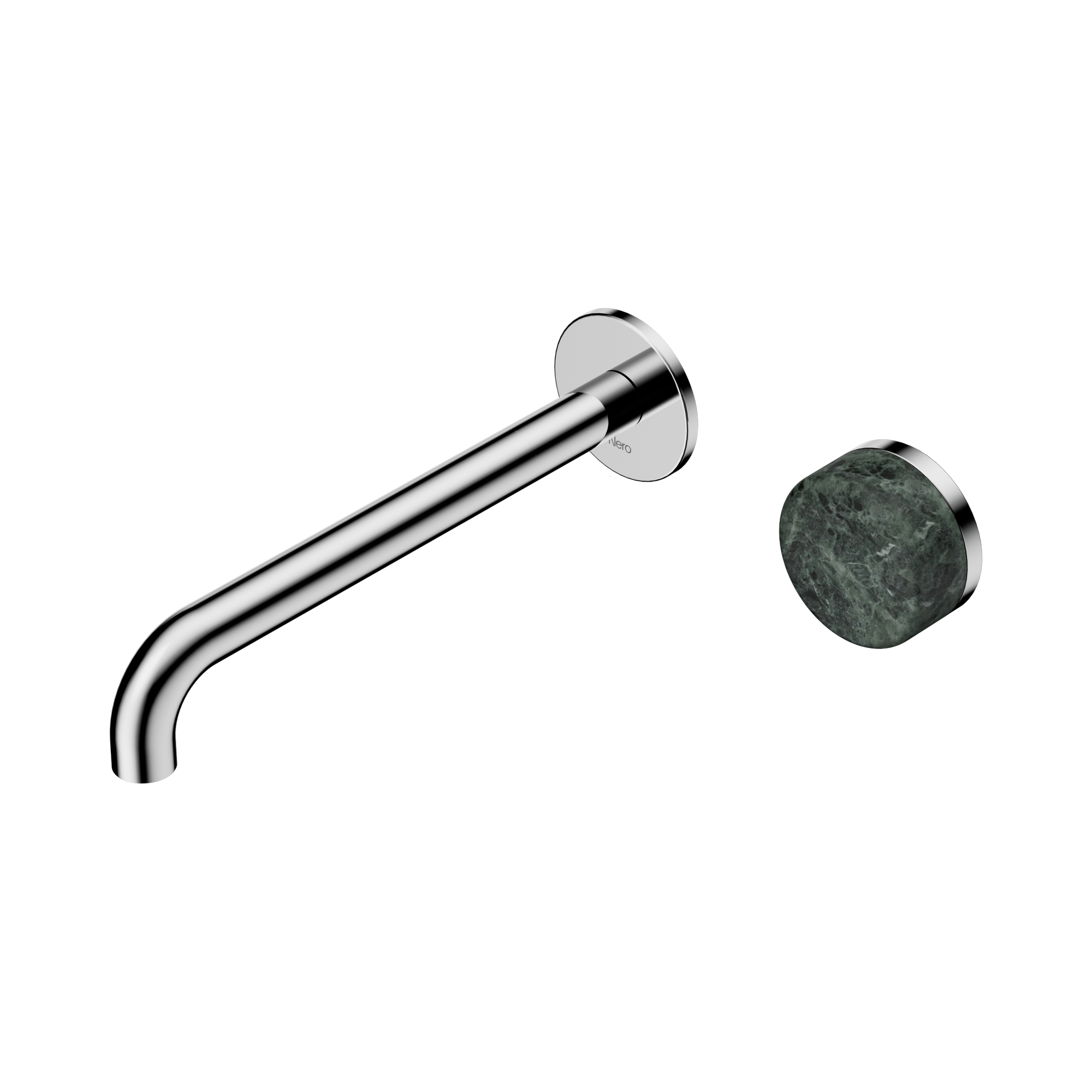 Nero Serenity Progressive Wall Basin Mixer 220mm Spout With Verde Alpi Handle, Chrome