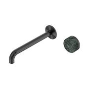 Nero Serenity Progressive Wall Basin Mixer 220mm Spout With Verde Alpi Handle, Gun Metal